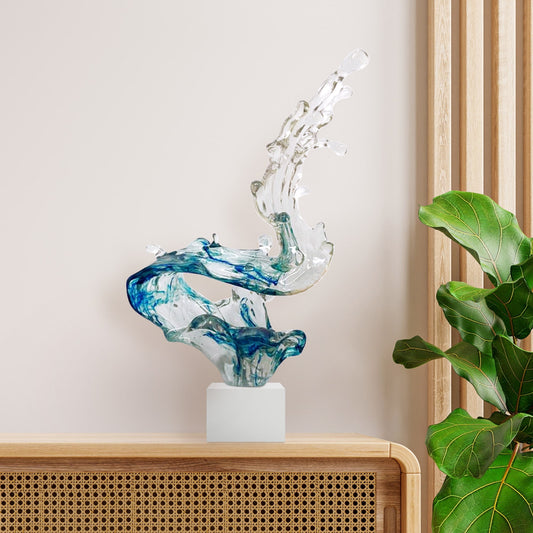 Wave Sculpture in Transparent in Blue // Large // TOP ONLY - Disselt Designs