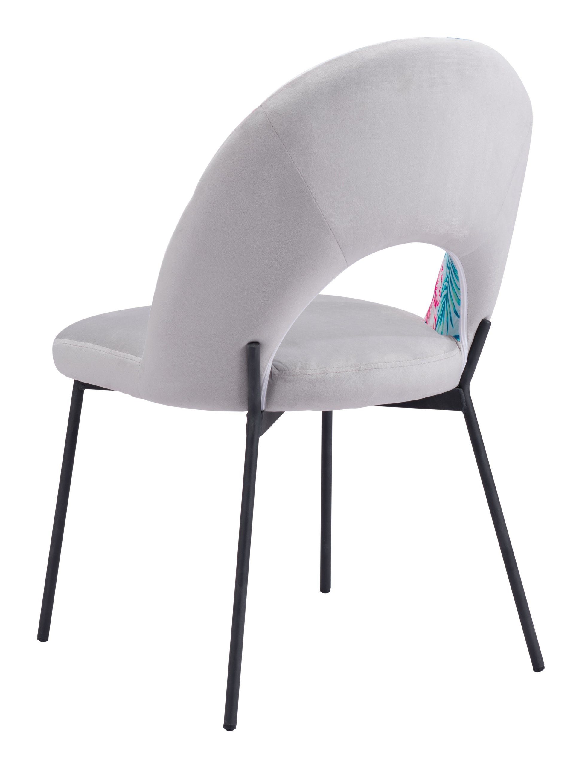 Torrey Dining Chair (Set of 2) Multicolor Print & Gray - Disselt Designs