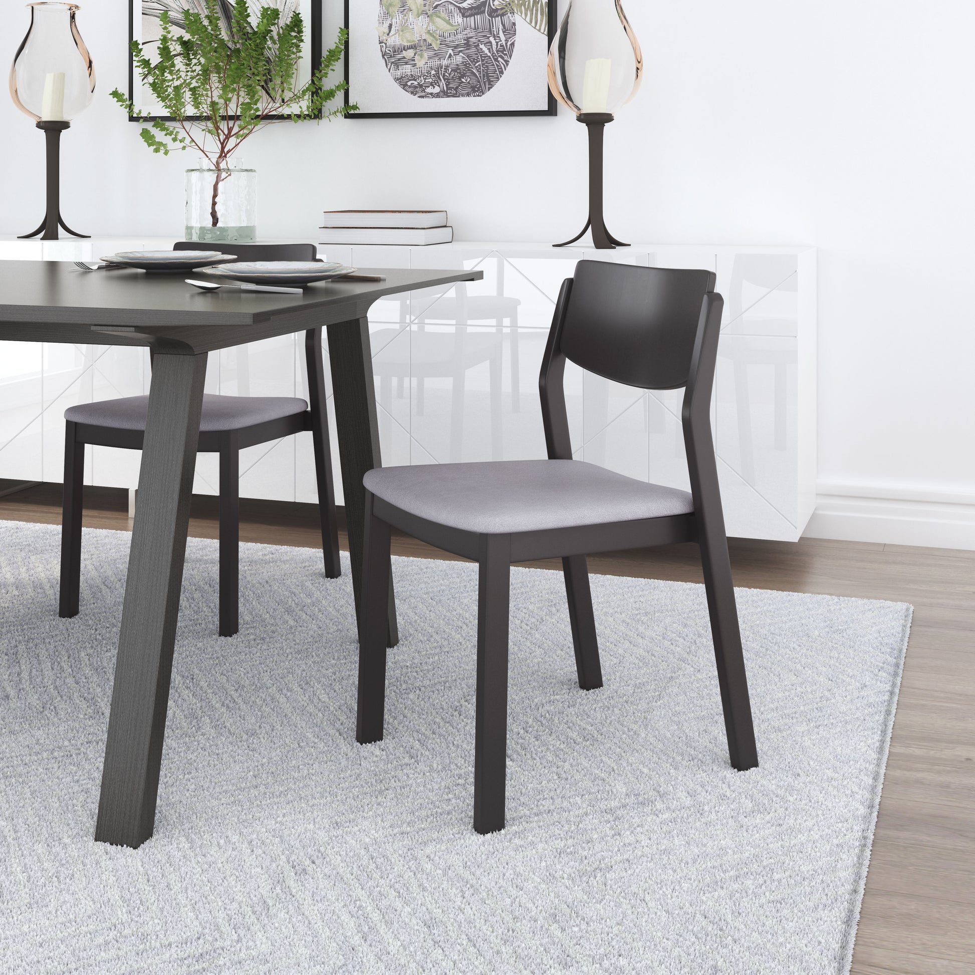 Desdamona Dining Chair (Set of 2) Gray & Black - Disselt Designs