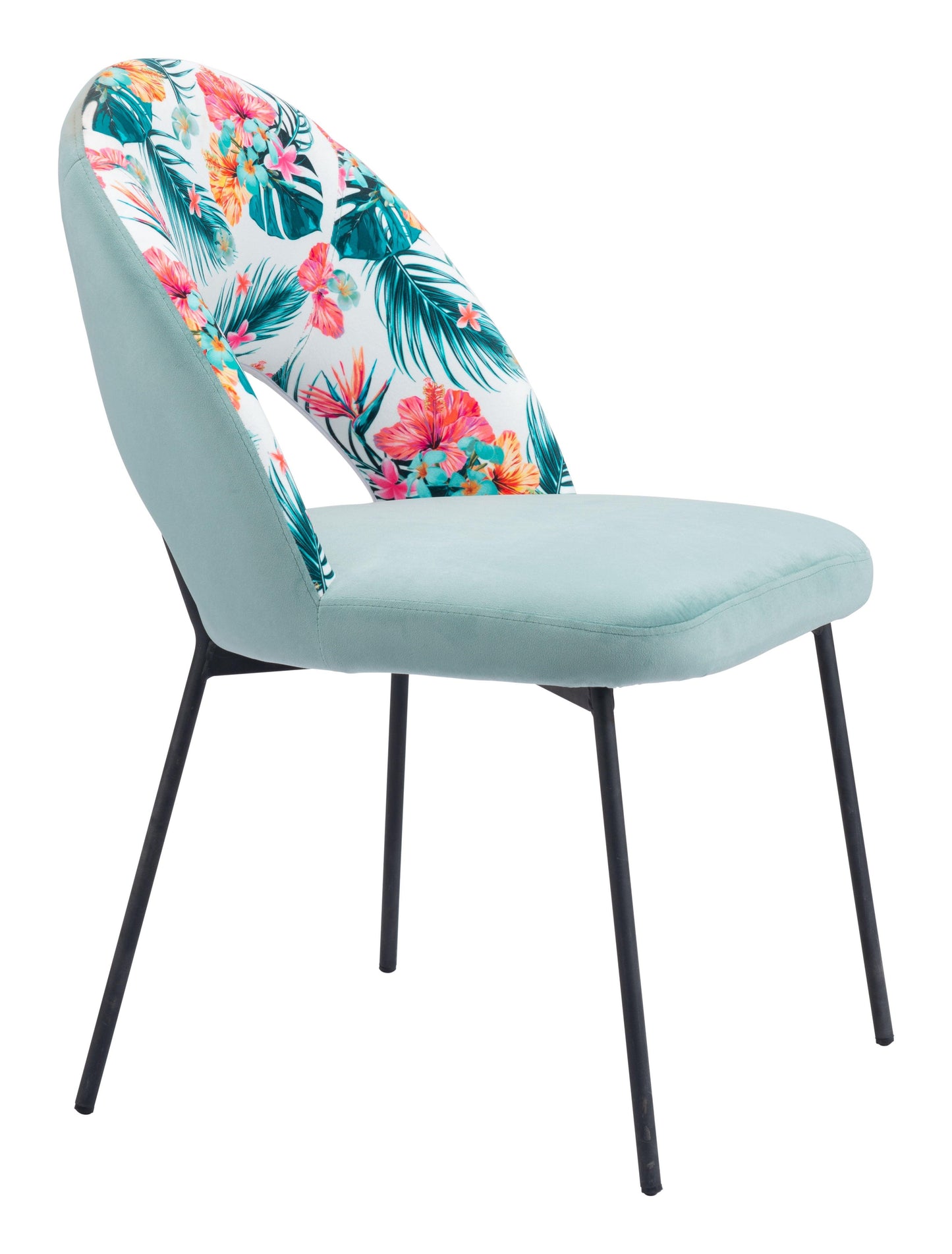 Bethpage Dining Chair (Set of 2) Multicolor Print & Green - Disselt Designs