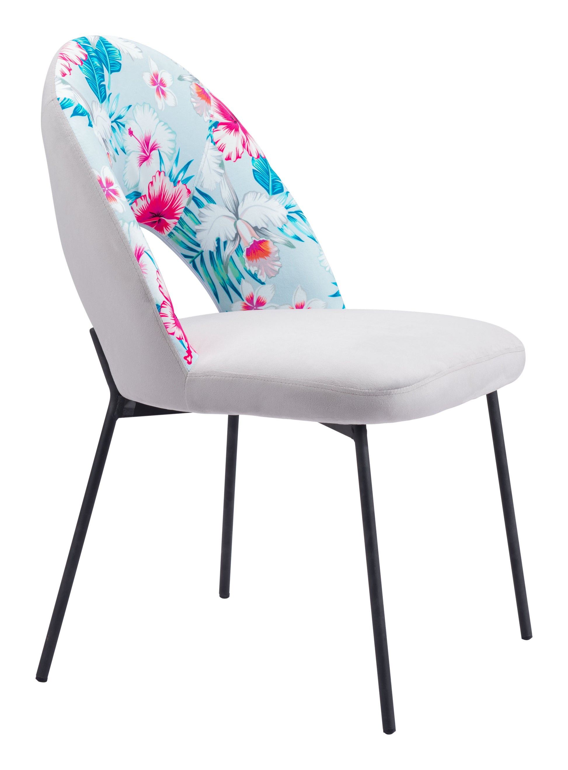 Torrey Dining Chair (Set of 2) Multicolor Print & Gray - Disselt Designs