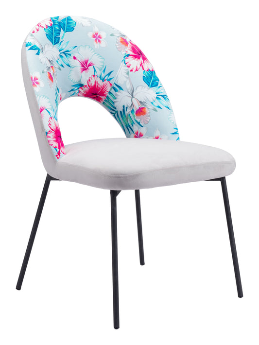 Torrey Dining Chair (Set of 2) Multicolor Print & Gray - Disselt Designs