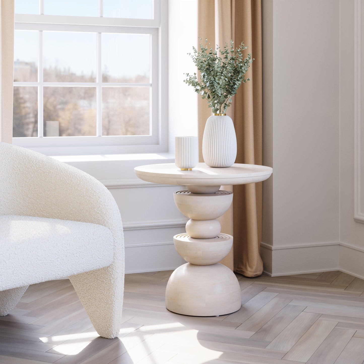 Bilanka Accent Table Whitewashed - Disselt Designs