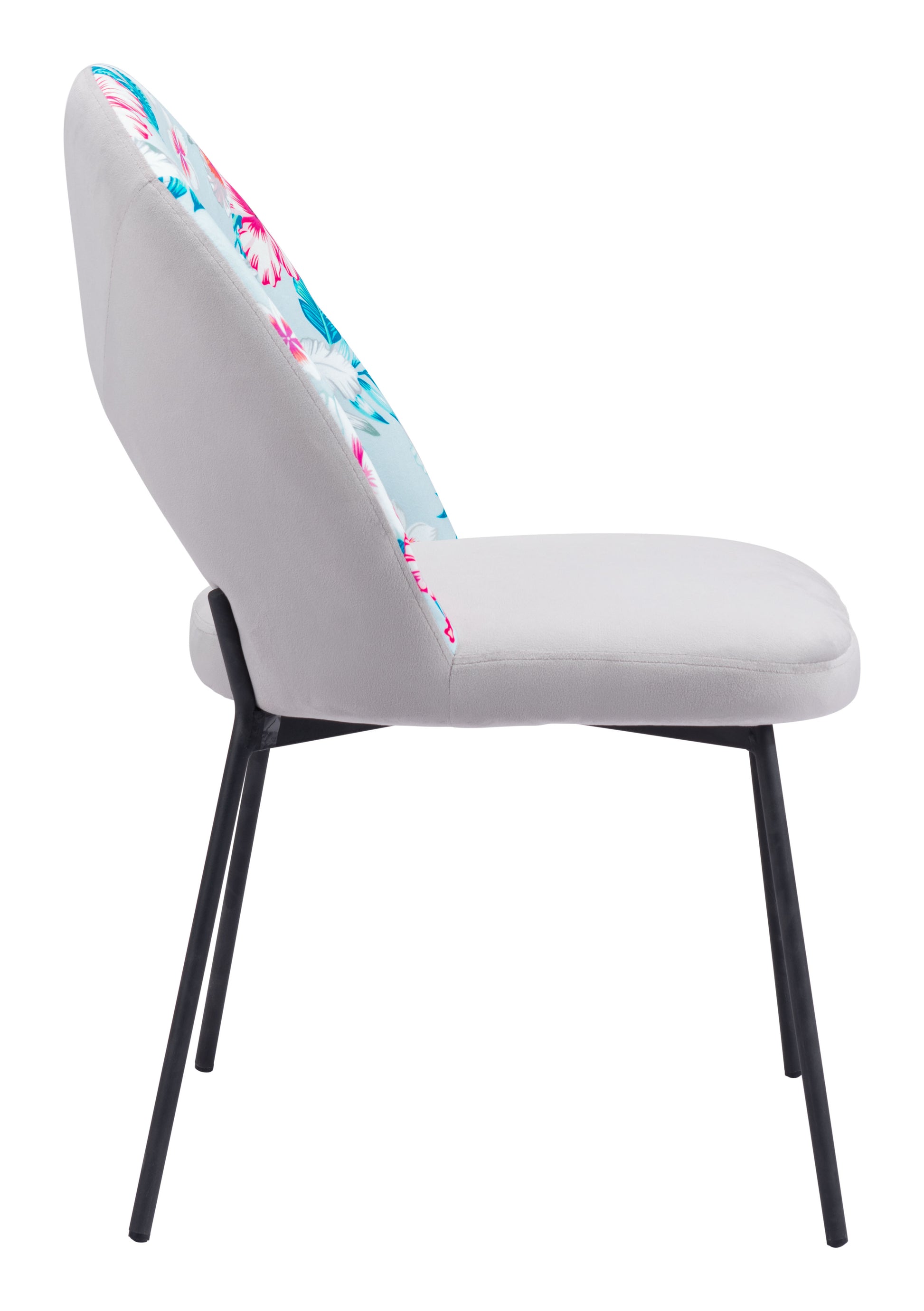 Torrey Dining Chair (Set of 2) Multicolor Print & Gray - Disselt Designs