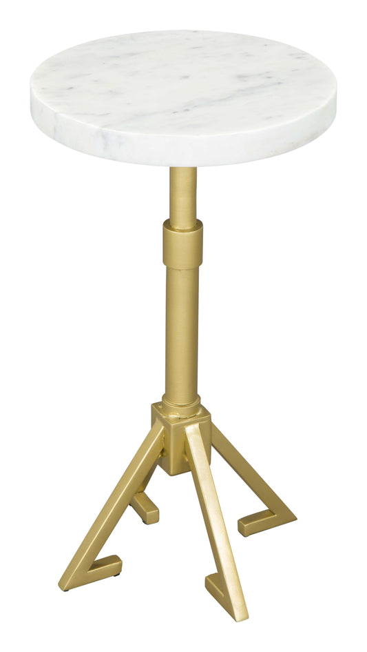 Maurice Side Table White & Gold - Disselt Designs