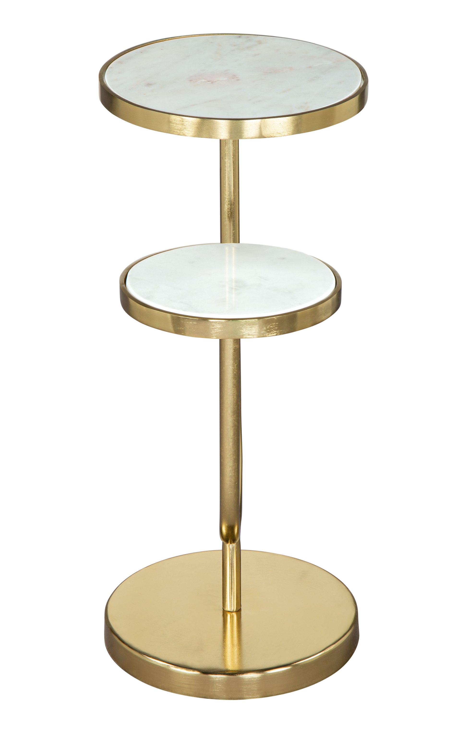 Marc Side Table White & Gold - Disselt Designs