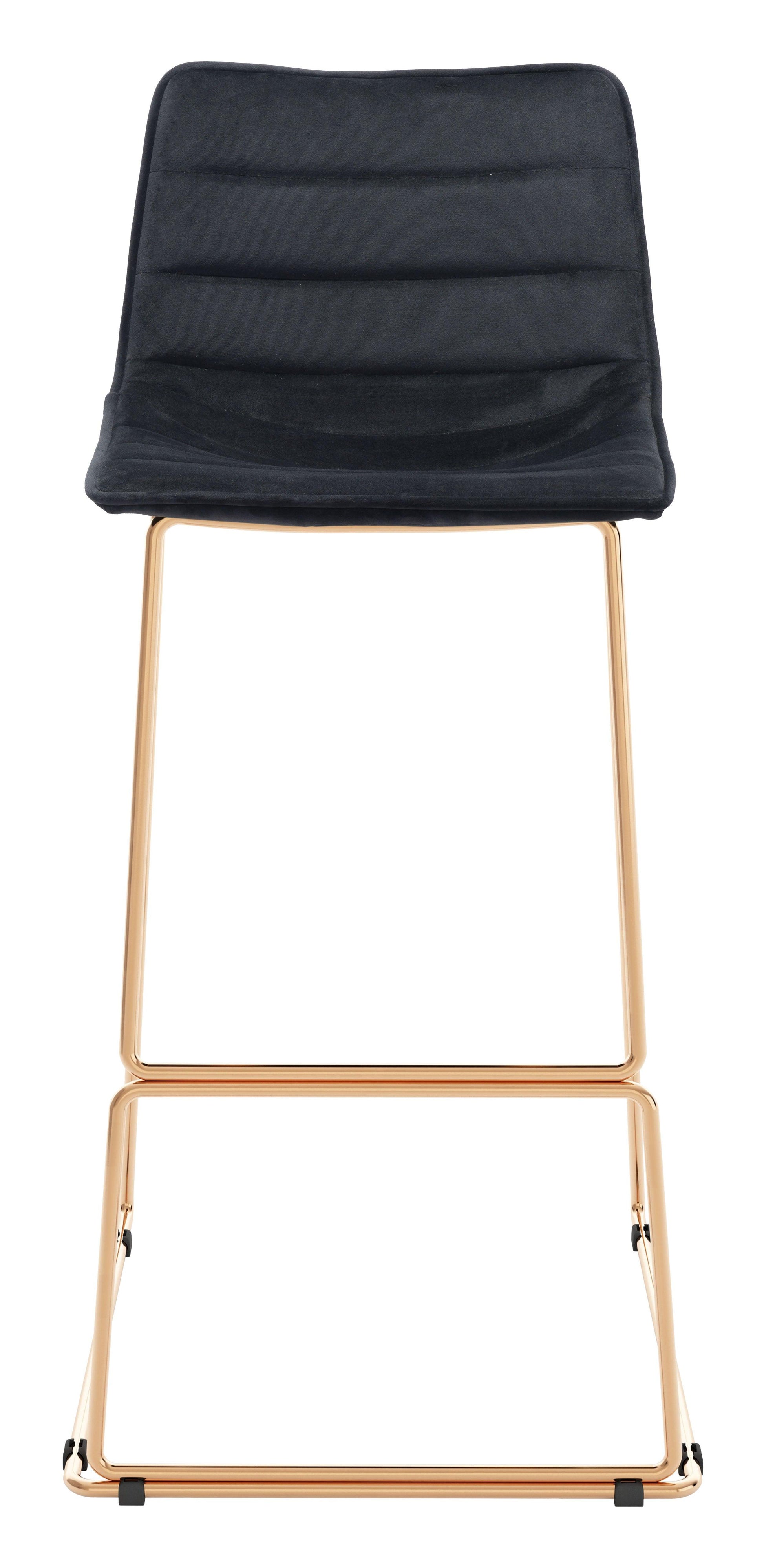 Adele Barstool (Set of 2) Black & Gold - Disselt Designs