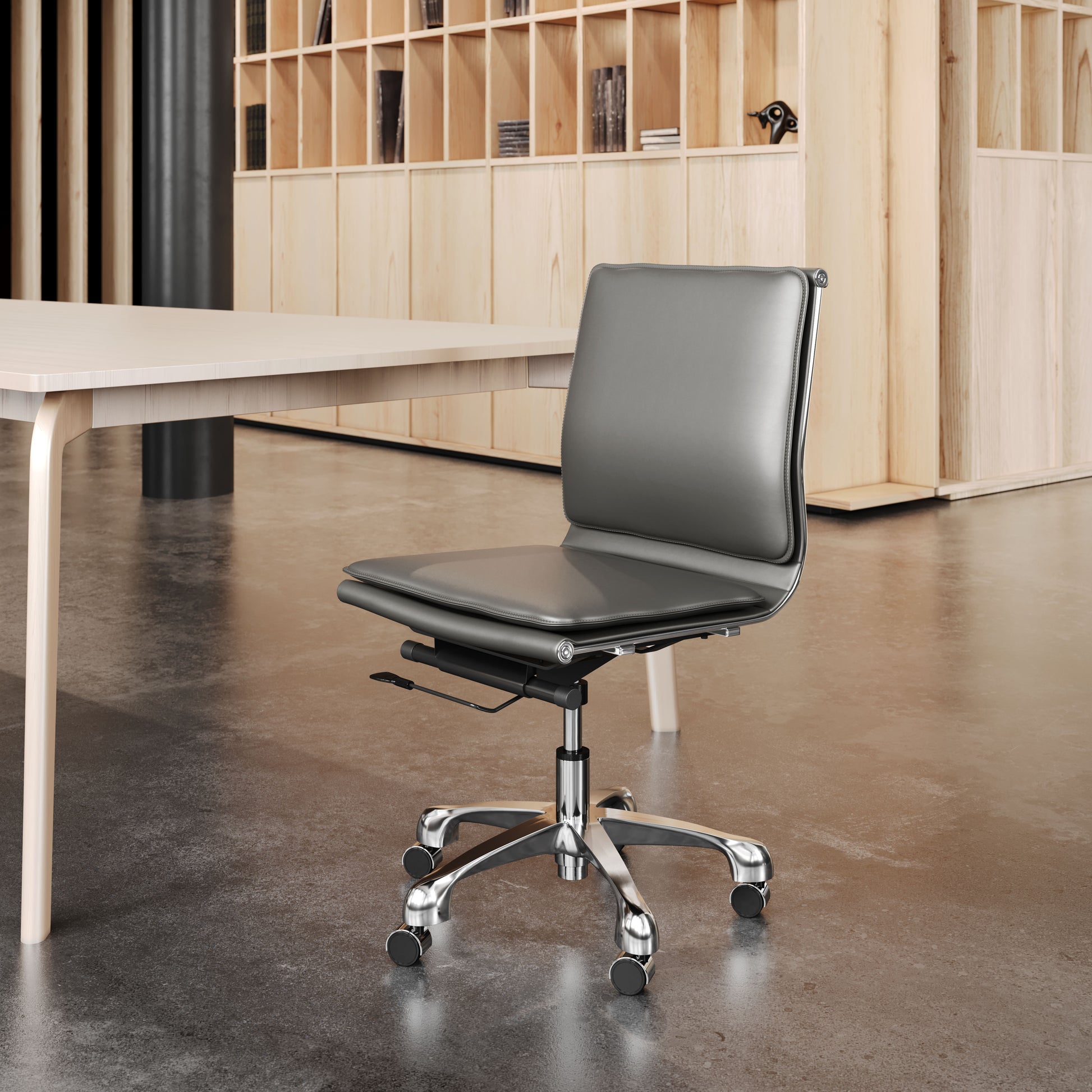 Lider Plus Armless Office Chair Gray - Disselt Designs