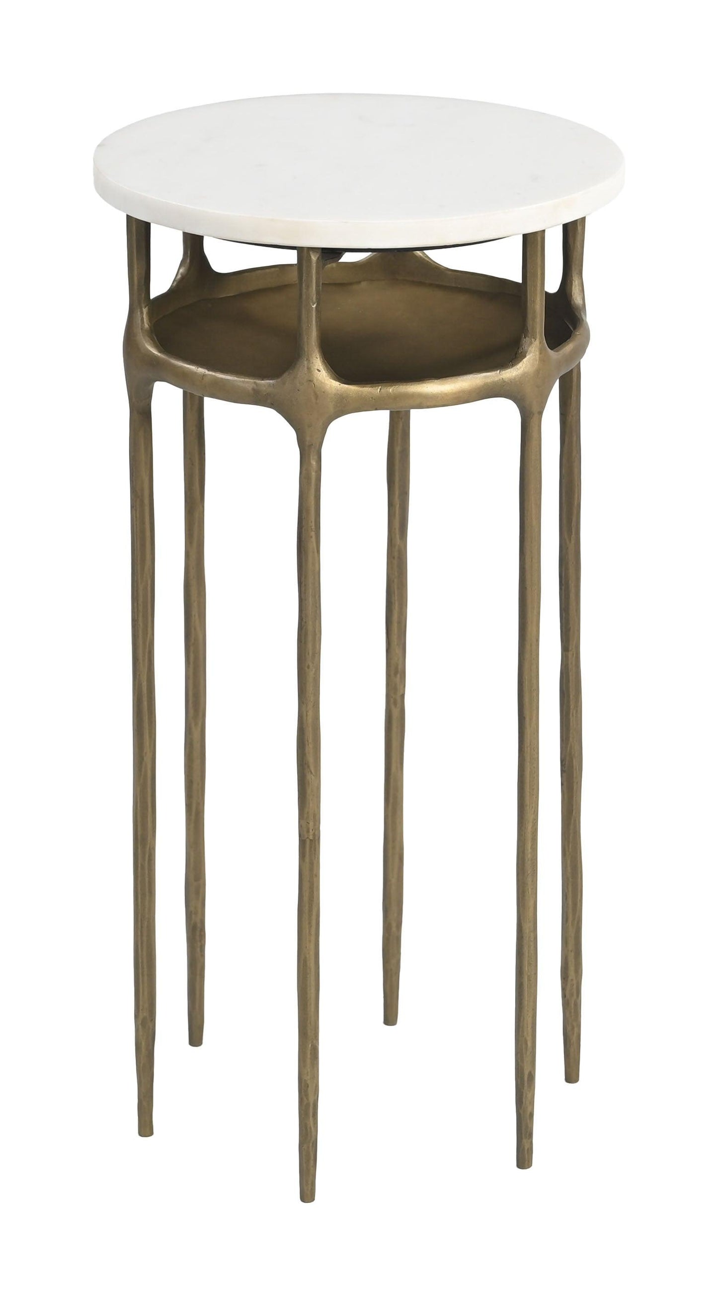 Bild Side Table White & Brass - Disselt Designs