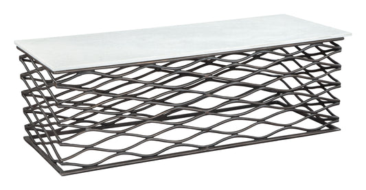 Duchess Coffee Table White & Antique Bronze - Disselt Designs