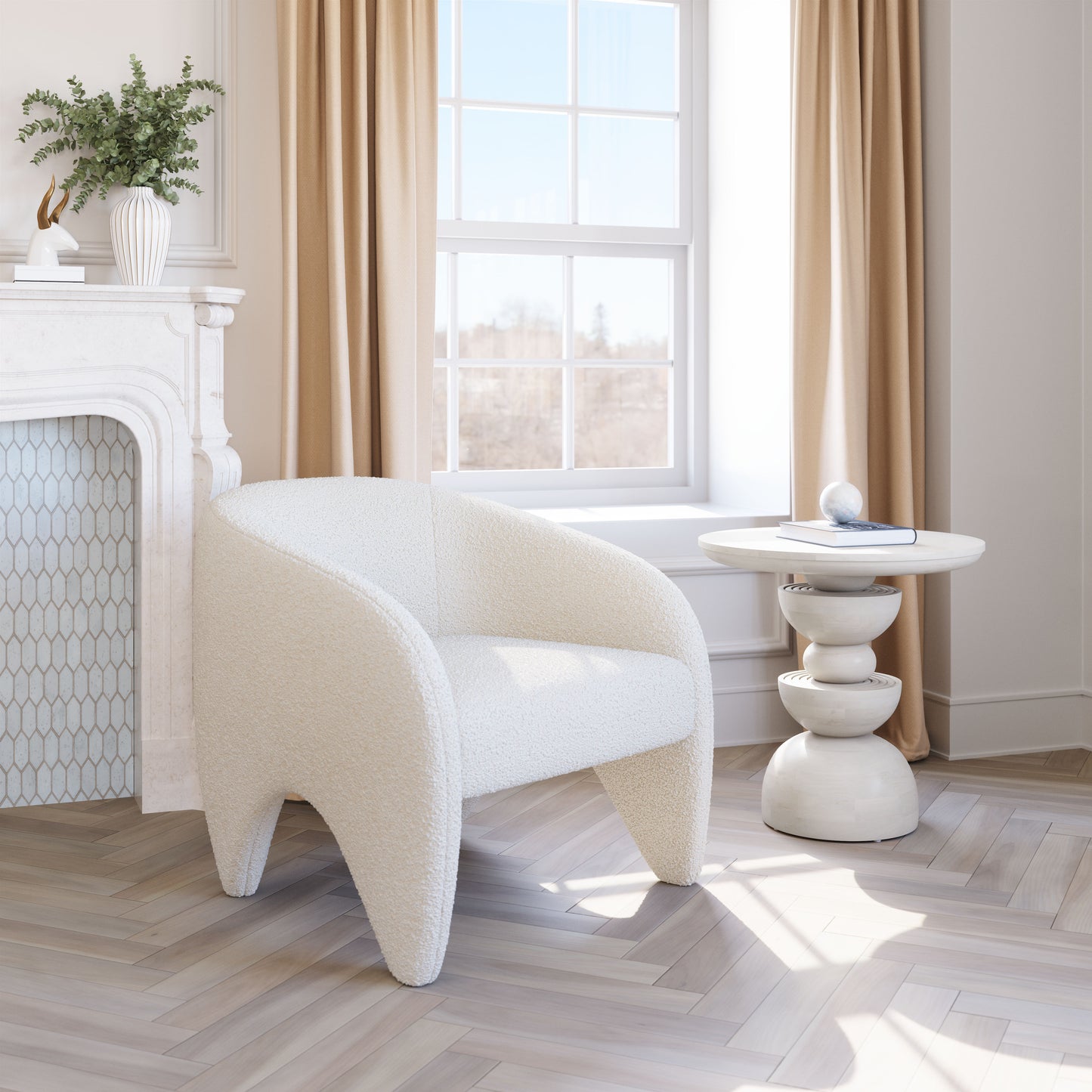 Lopta Accent Chair White - Disselt Designs