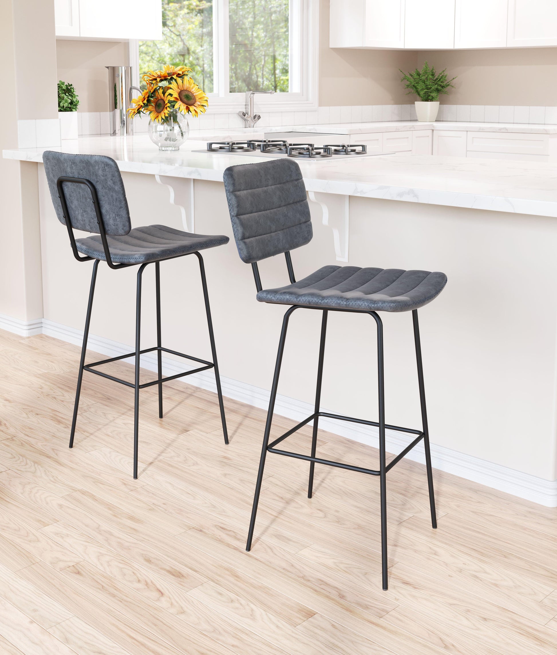 Boston Barstool (Set of 2) Vintage Black - Disselt Designs