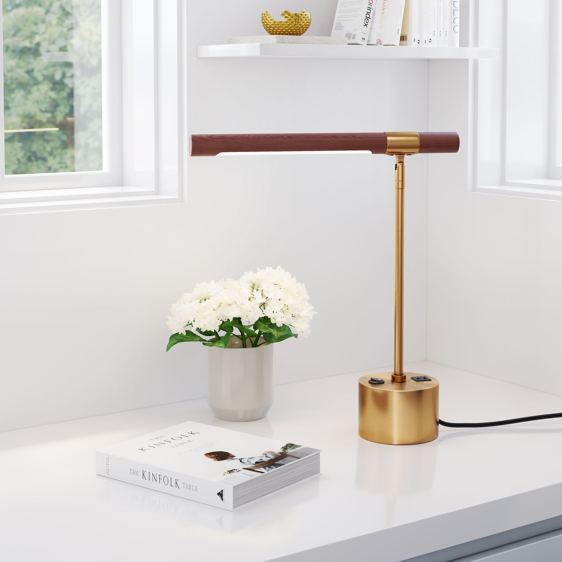 Kippy Table Lamp Brown & Brass - Disselt Designs