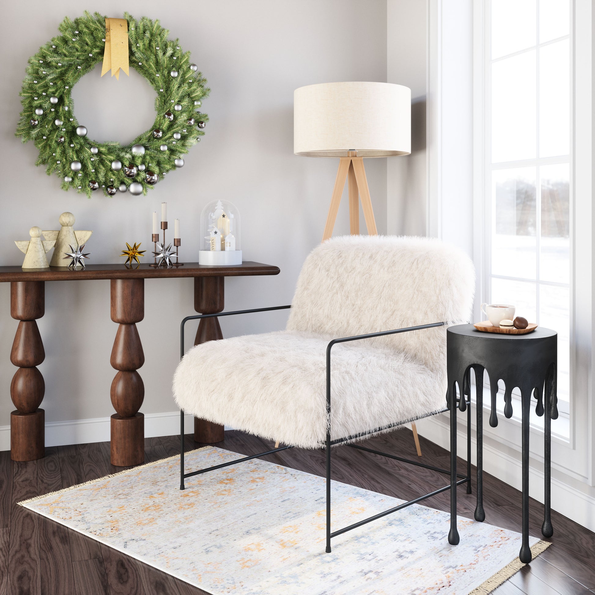 Pelut Accent Chair White - Disselt Designs