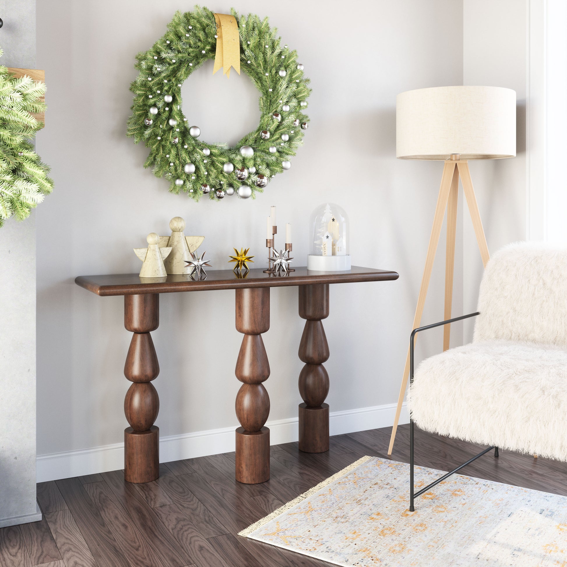 Split Console Table Brown - Disselt Designs