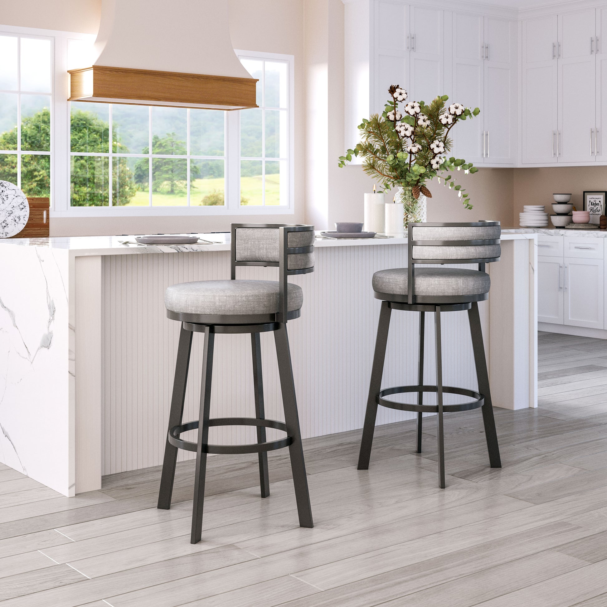 Gimsby Swivel Barstool Gray - Disselt Designs