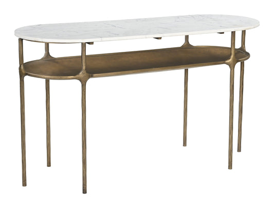 Bild Console Table White & Brass - Disselt Designs