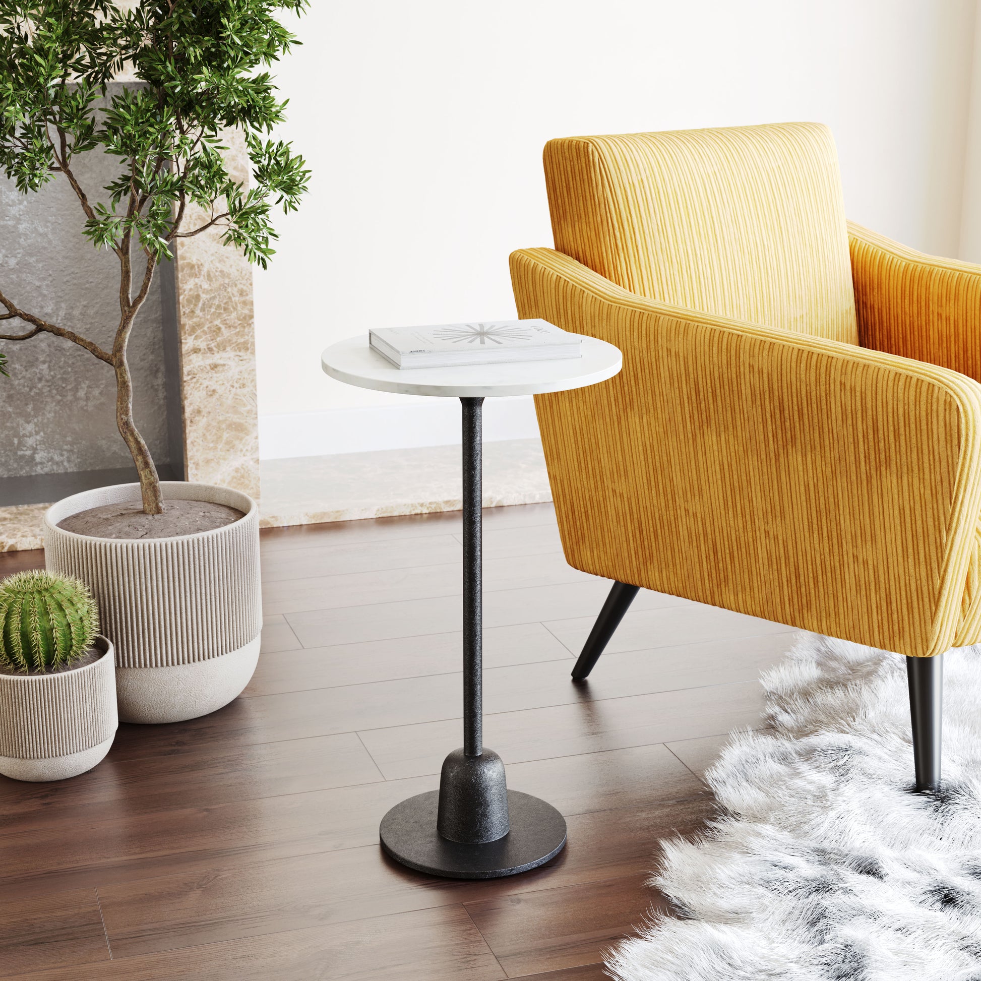 Woozy Side Table White & Black - Disselt Designs