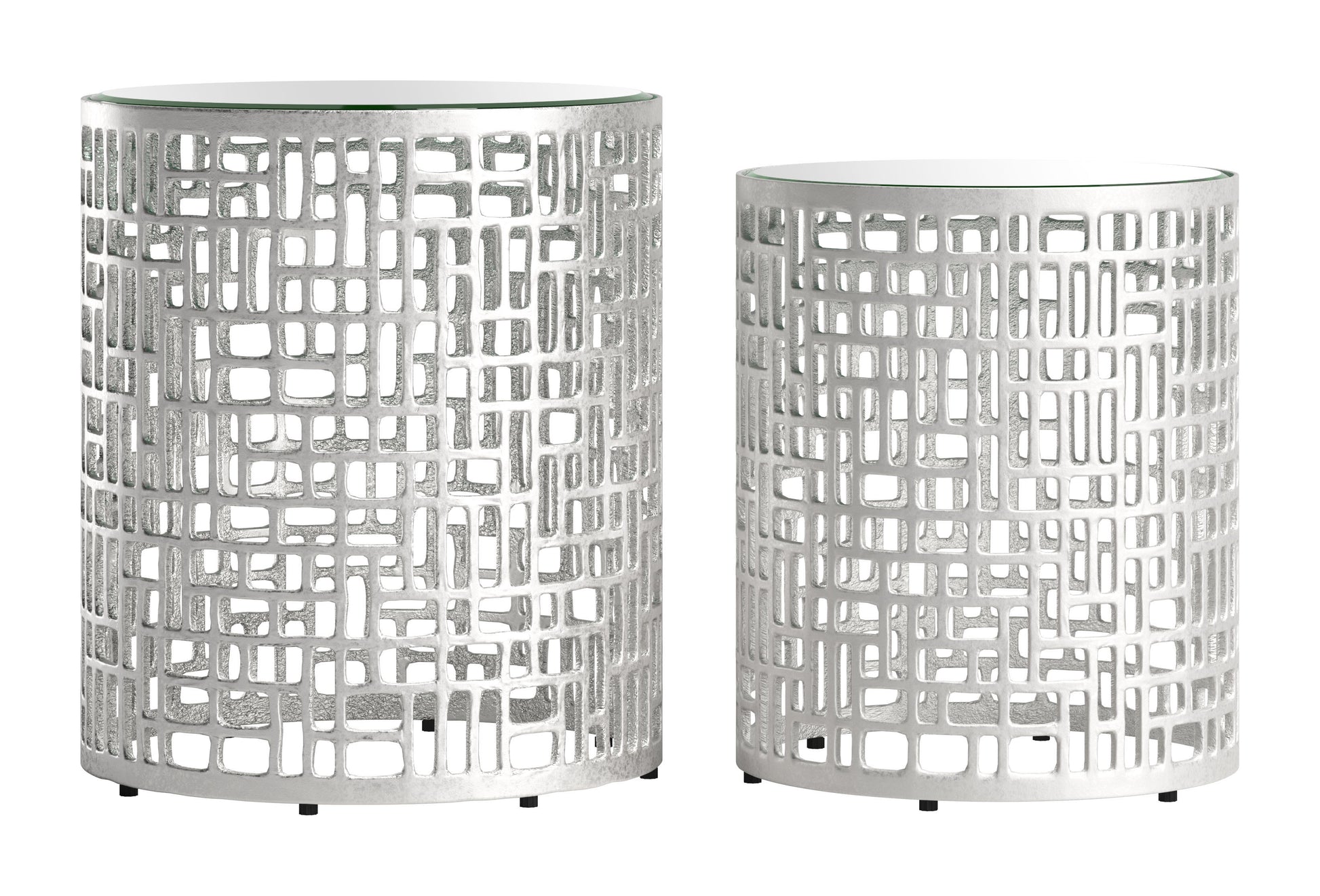 Reden Side Table Set (2-Piece) Silver - Disselt Designs