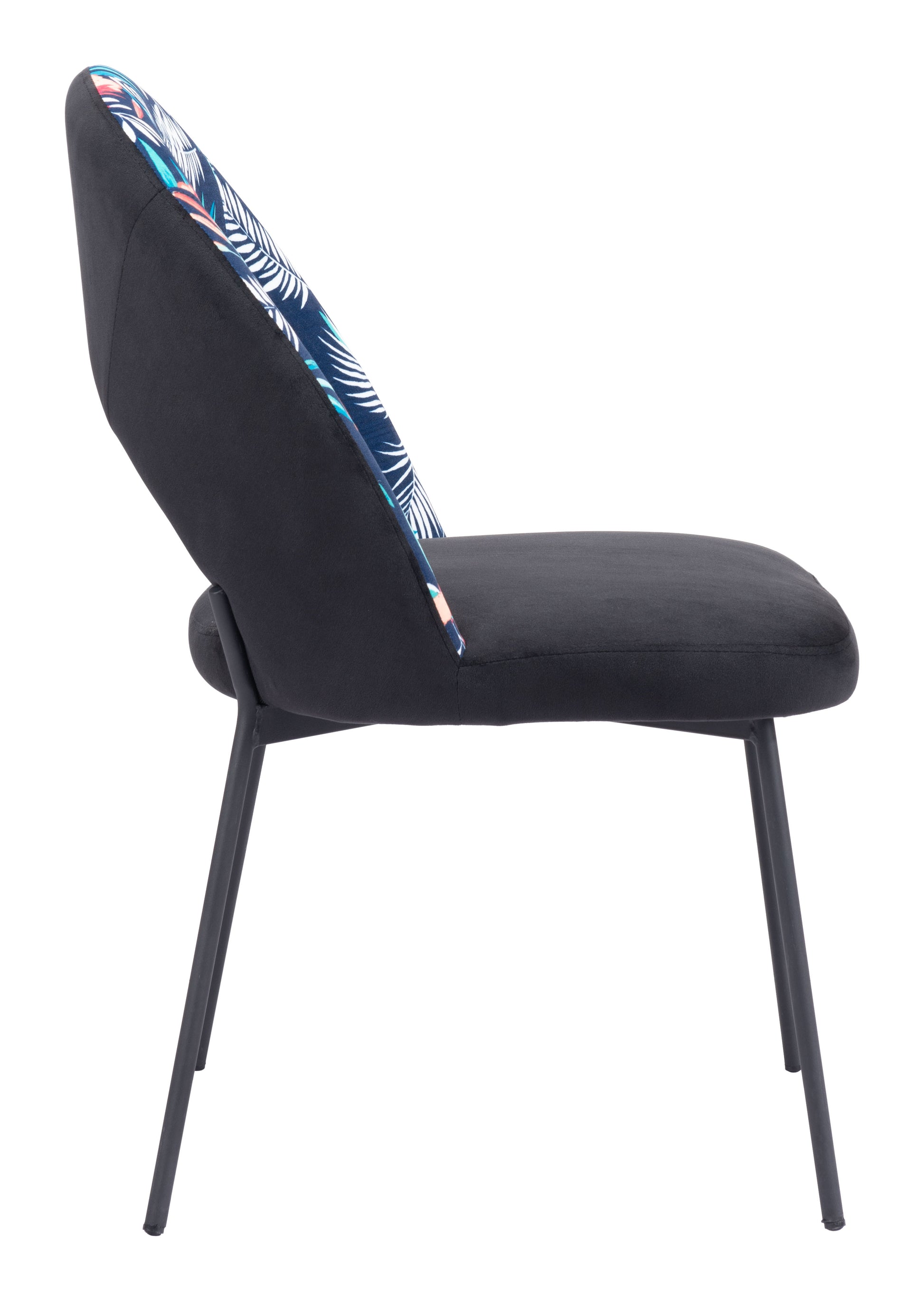 Merion Dining Chair (Set of 2) Multicolor Print & Black - Disselt Designs