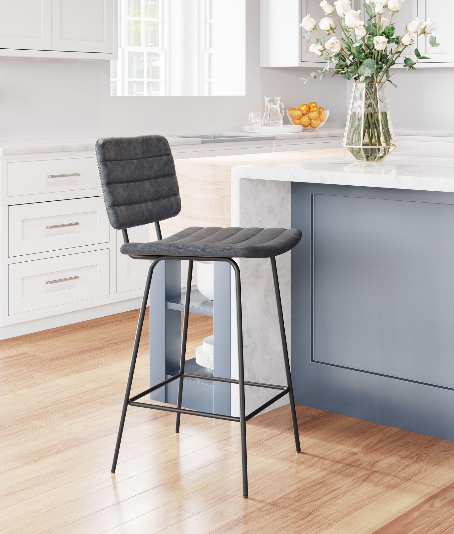 Boston Counter Stool (Set of 2) Vintage Black - Disselt Designs
