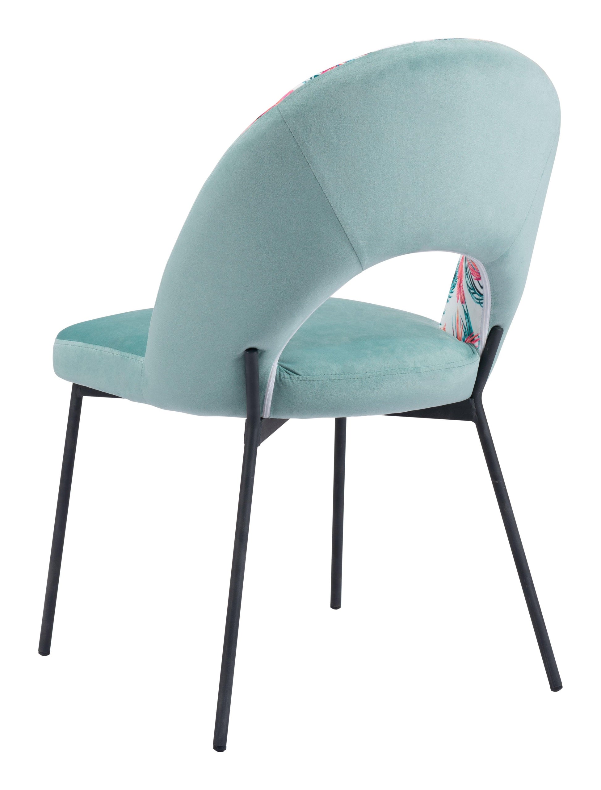 Bethpage Dining Chair (Set of 2) Multicolor Print & Green - Disselt Designs