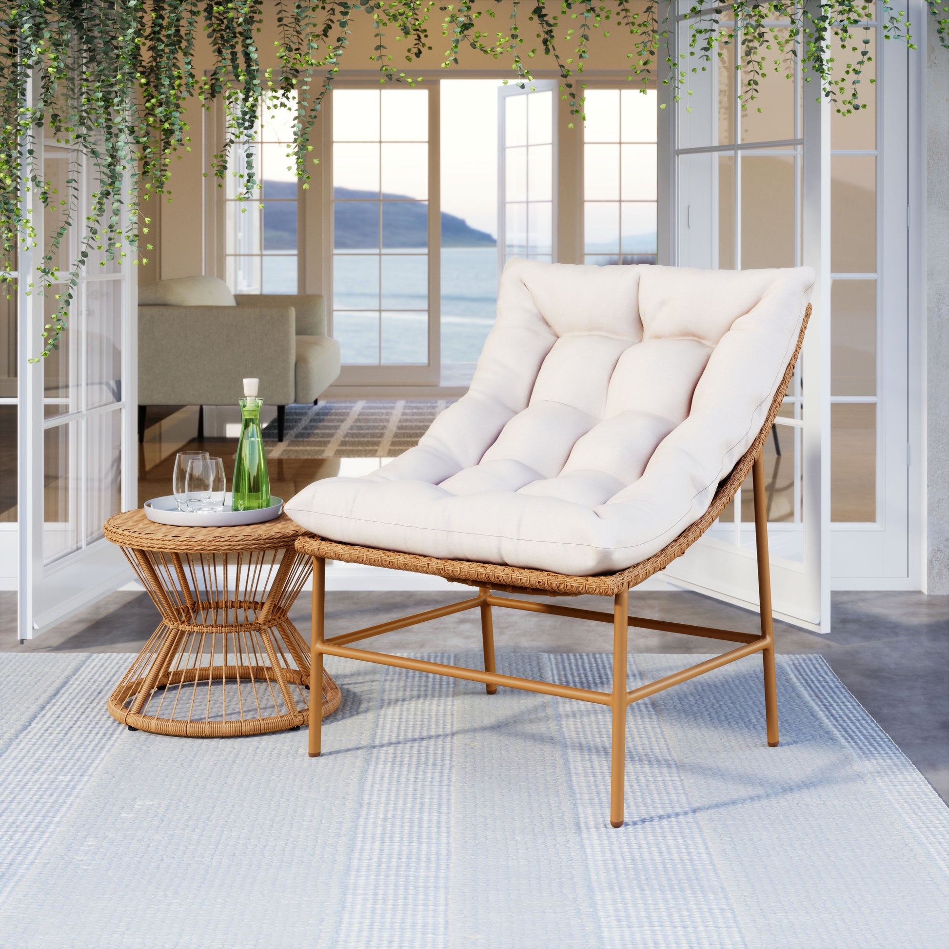 Merilyn Accent Chair Beige & Natural - Disselt Designs