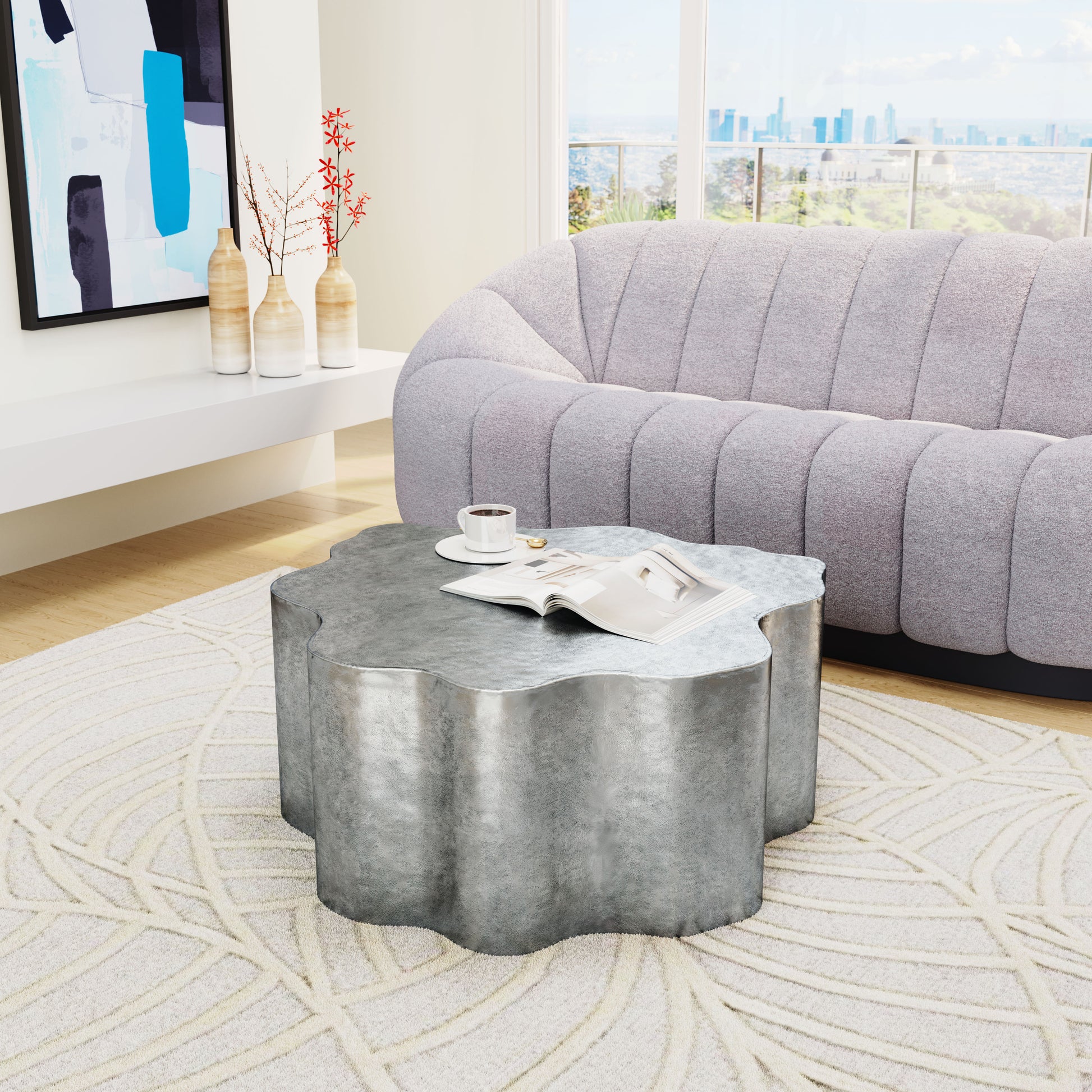 Kortha Coffee Table Antique Silver - Disselt Designs