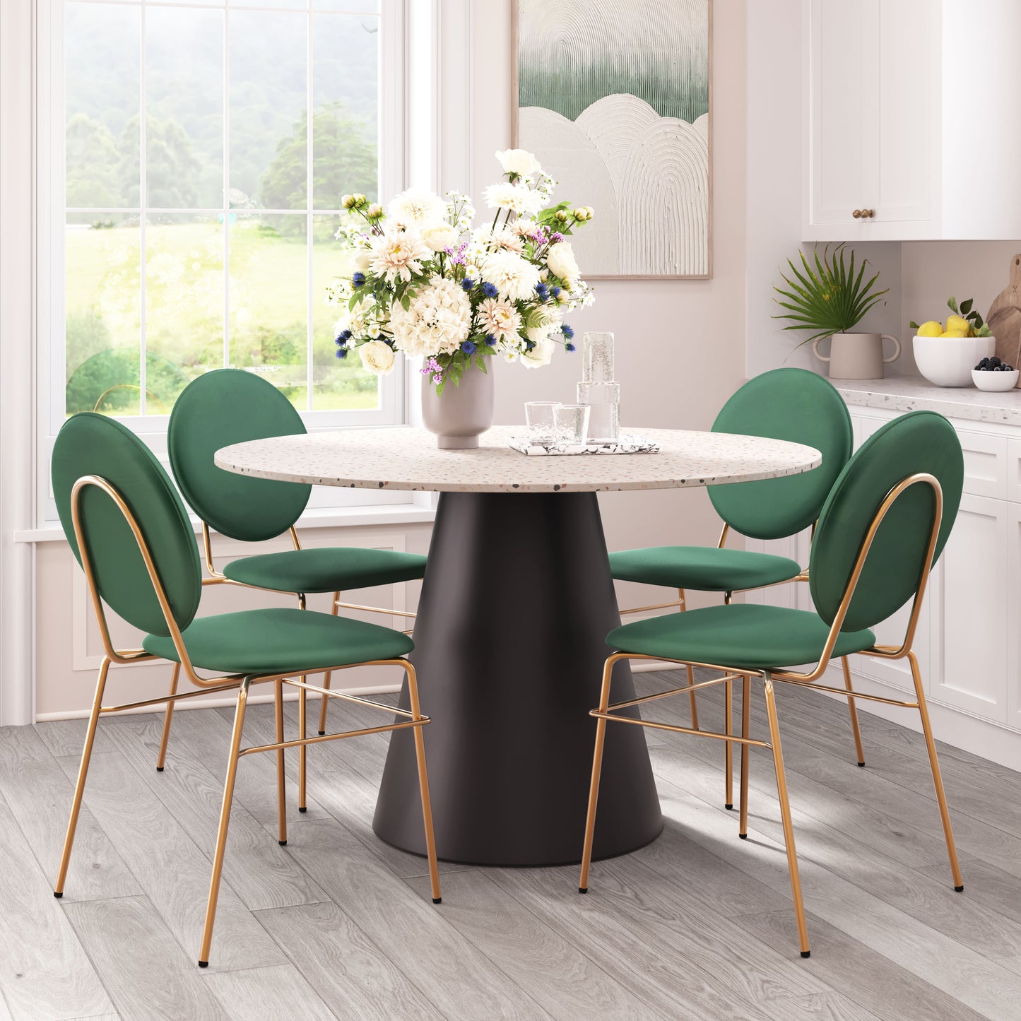 Jorf Dining Table Beige & Bronze - Disselt Designs