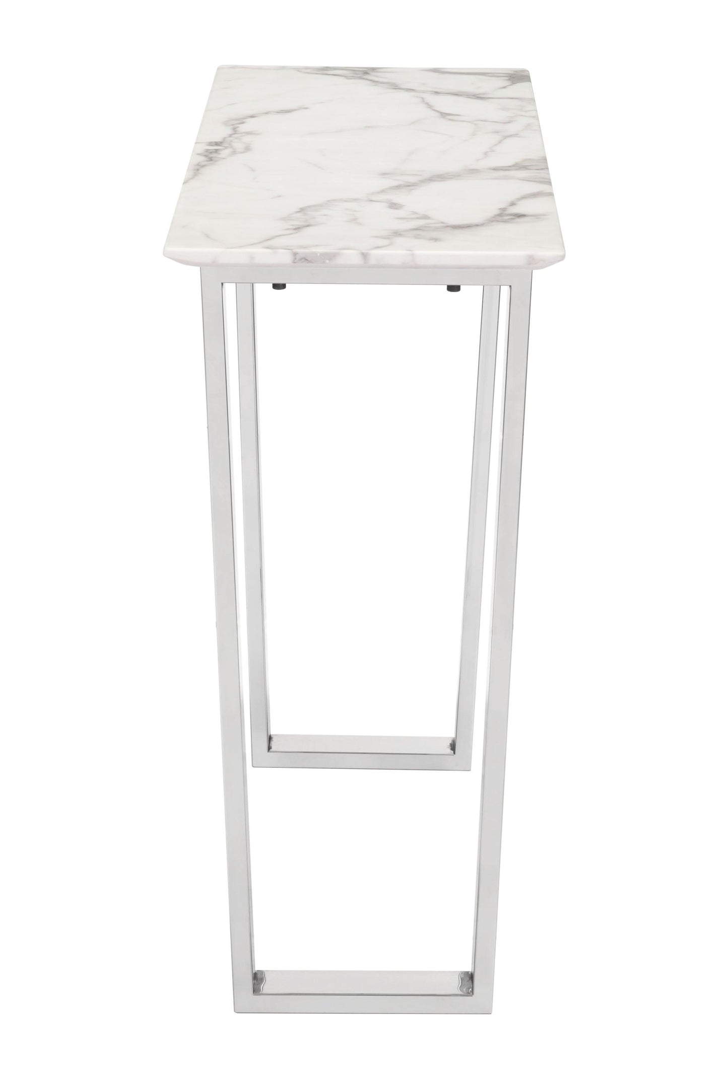 Atlas Console Table White & Silver - Disselt Designs