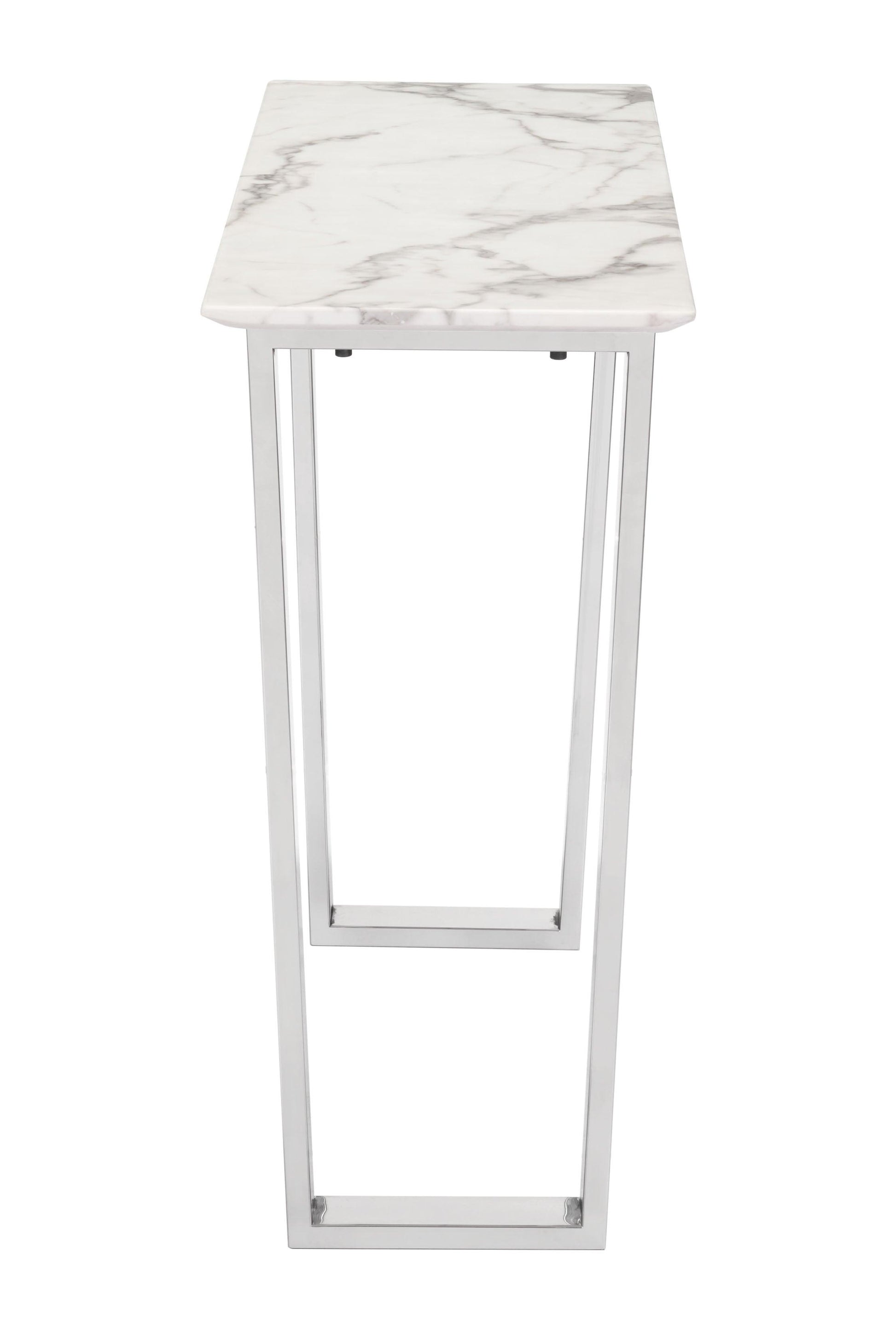 Atlas Console Table White & Silver - Disselt Designs
