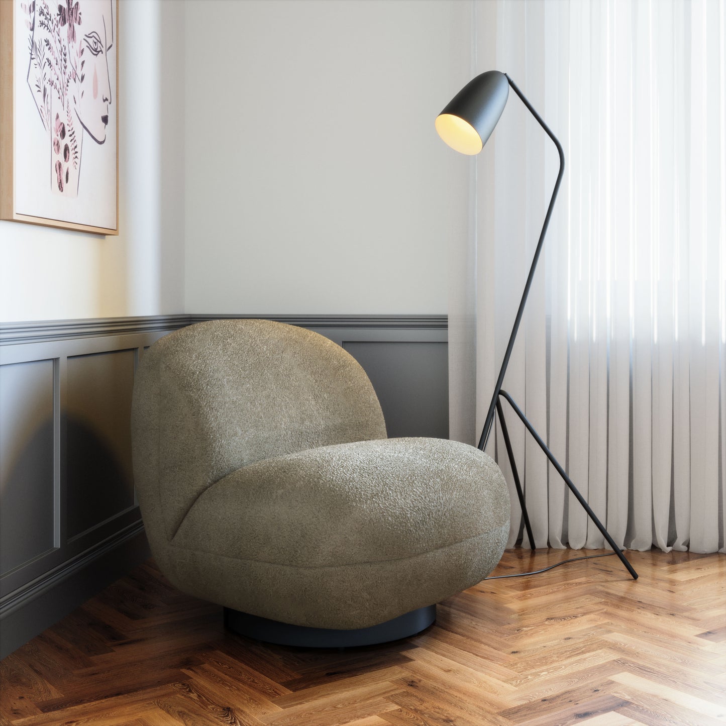 Myanmar Accent Chair Olive Green - Disselt Designs