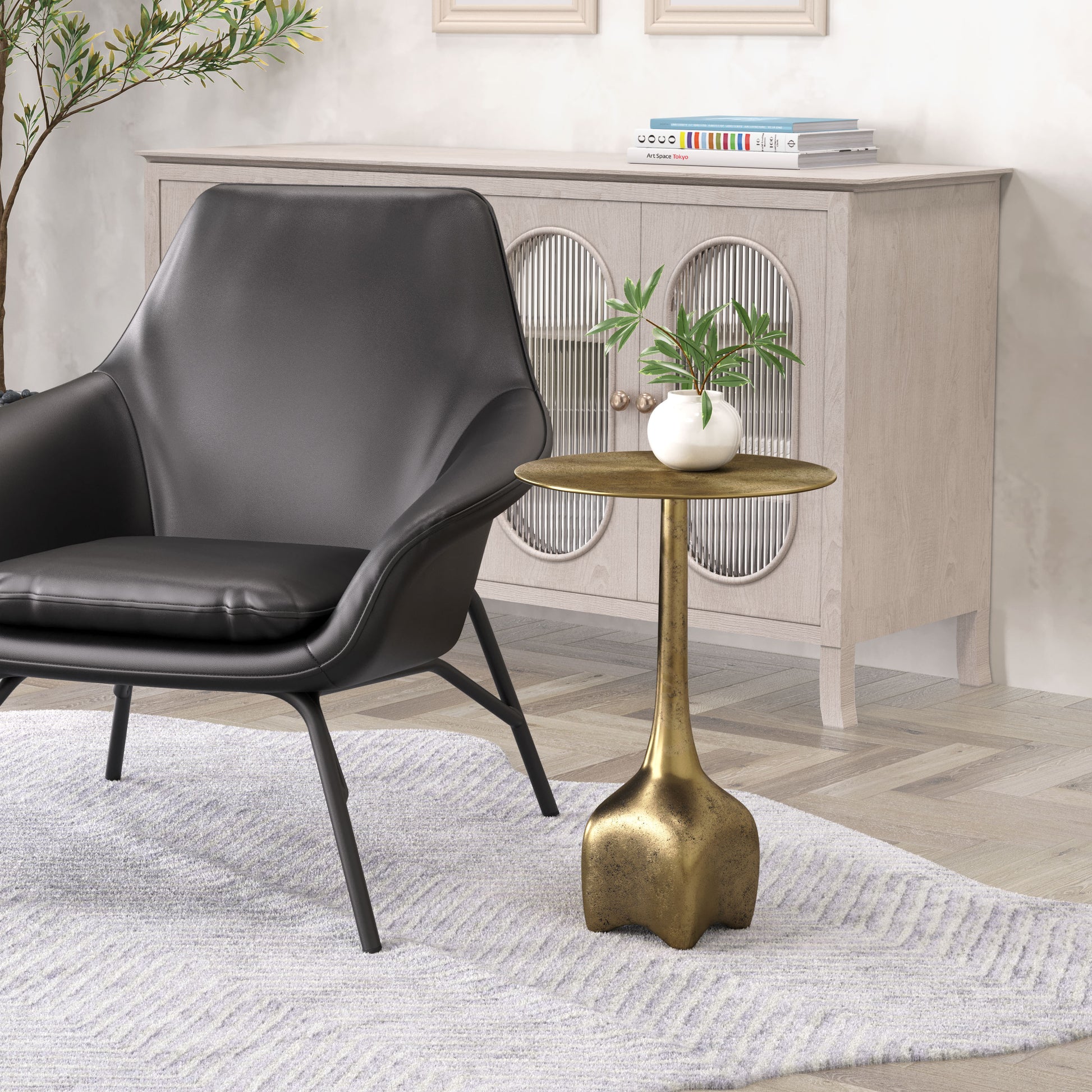 Lexi Side Table Antique Brass - Disselt Designs