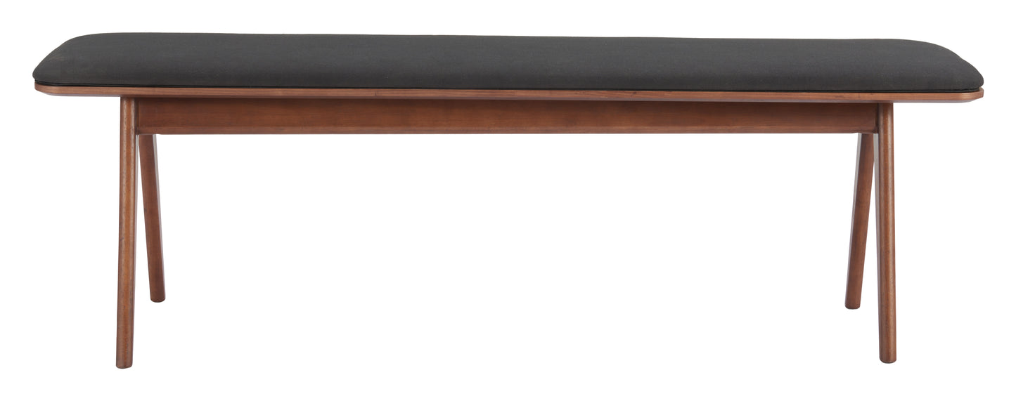 Kazwali Bench Black & Walnut - Disselt Designs