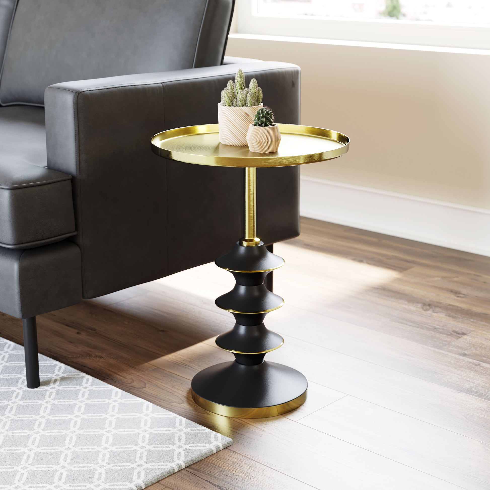 Donahue Side Table Gold & Black - Disselt Designs