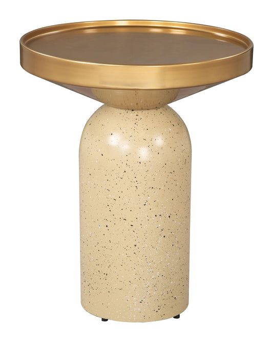 Cendre Side Table Gold & Beige - Disselt Designs