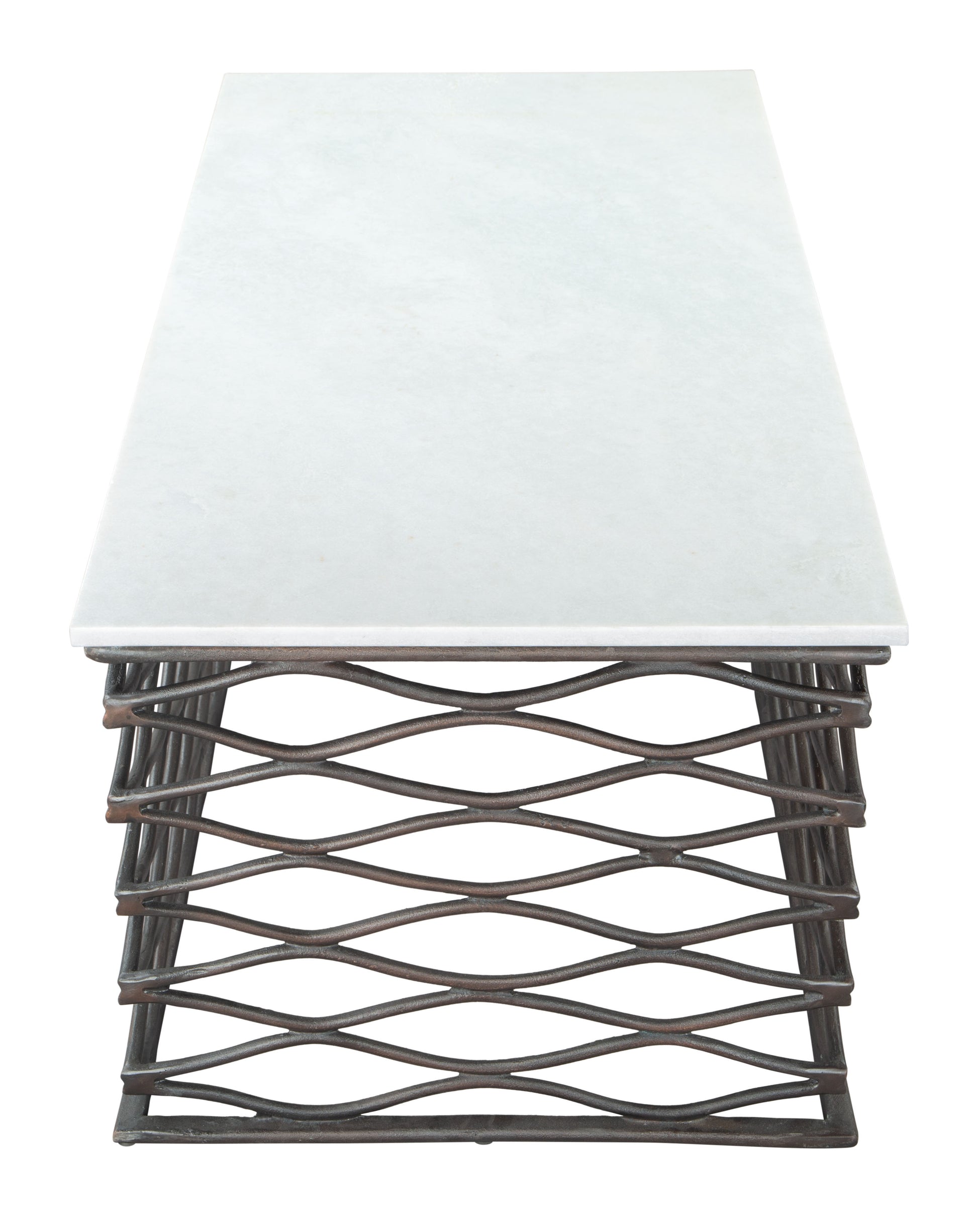 Duchess Coffee Table White & Antique Bronze - Disselt Designs