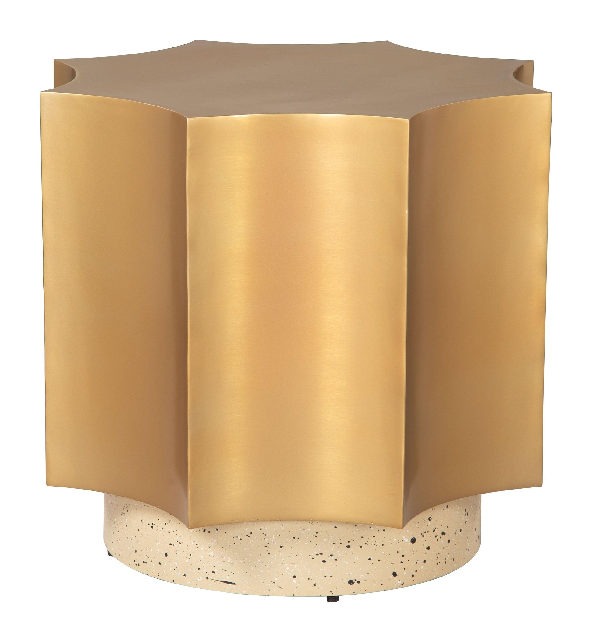 Osam Side Table Gold & Beige - Disselt Designs