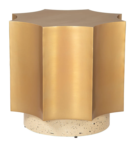 Osam Side Table Gold & Beige - Disselt Designs