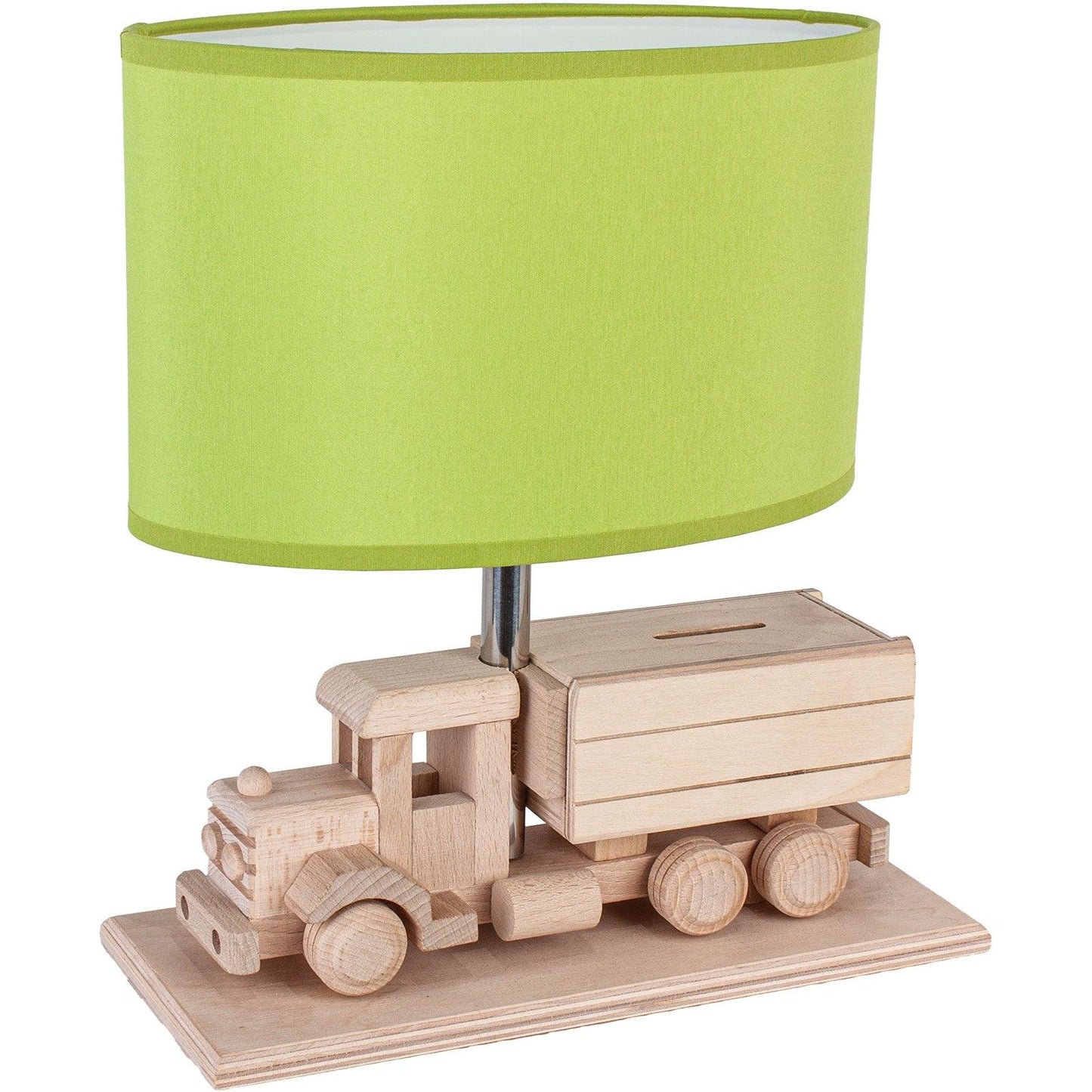 KIDS TRUCK GREEN | Wood and Green Truck Table Lamp - Disselt Designs