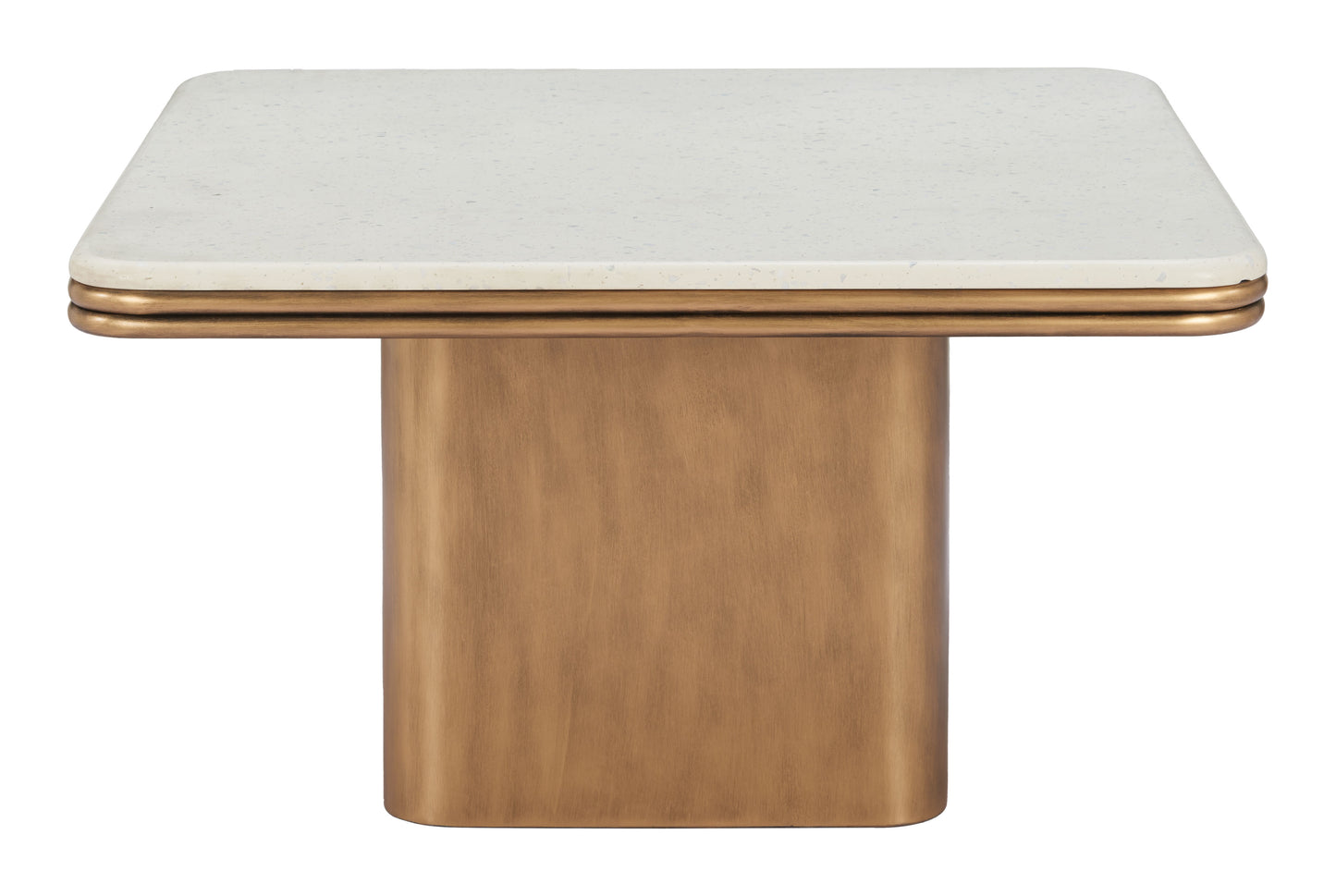 Cher Coffee Table White & Brass - Disselt Designs