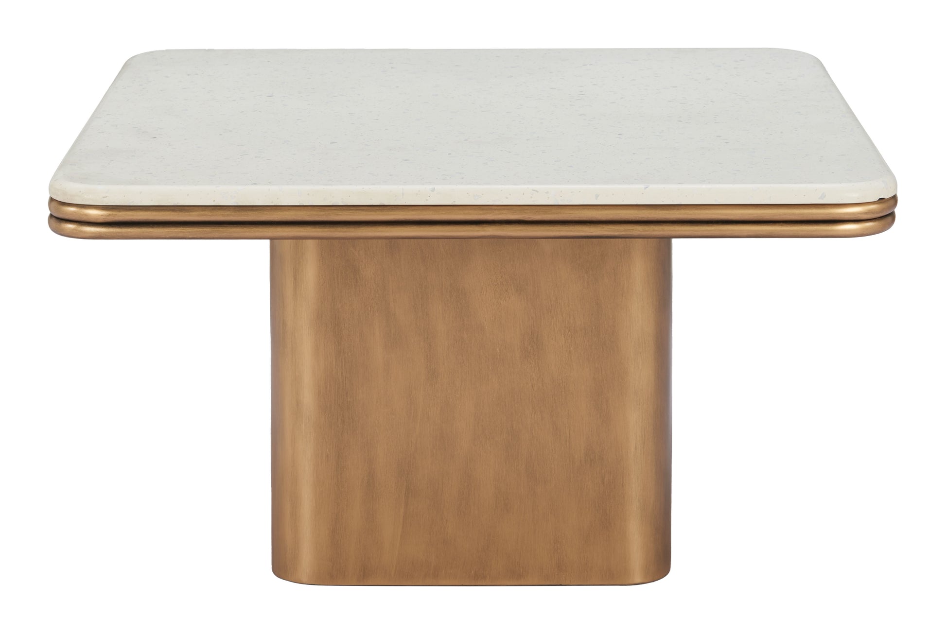 Cher Coffee Table White & Brass - Disselt Designs