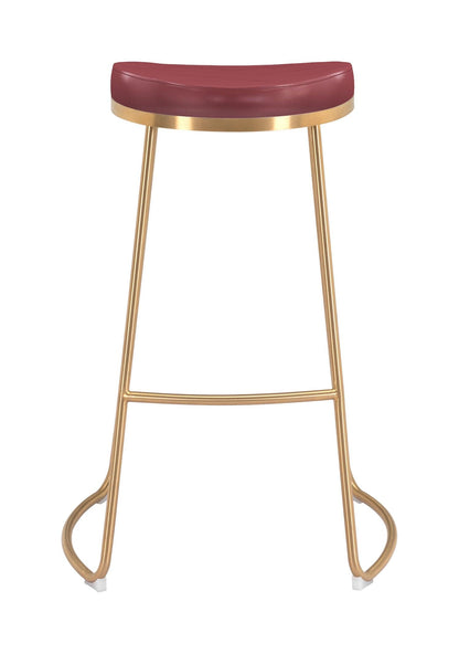 Bree Barstool (Set of 2) Burgundy & Gold - Disselt Designs