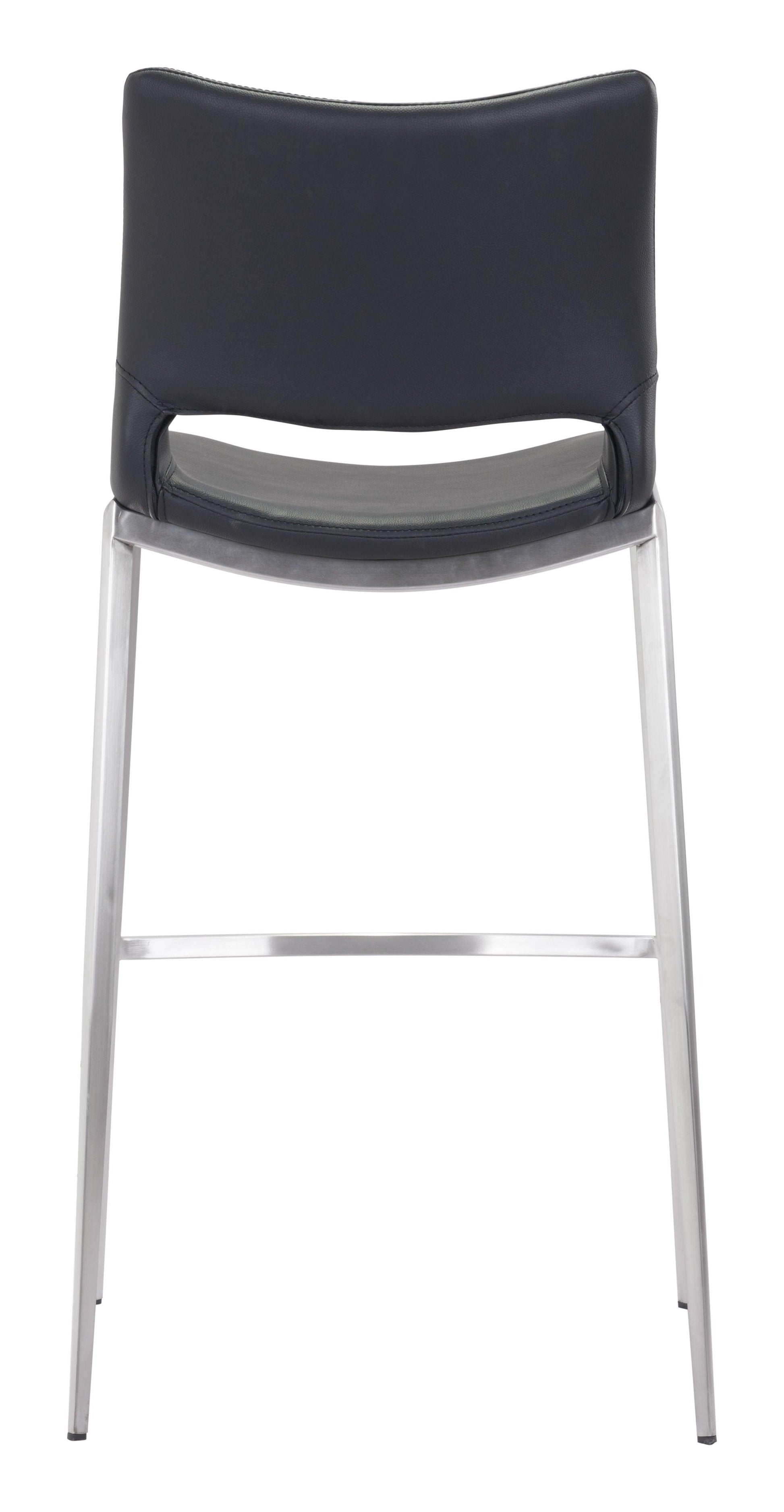 Ace Barstool (Set of 2) Black & Silver - Disselt Designs