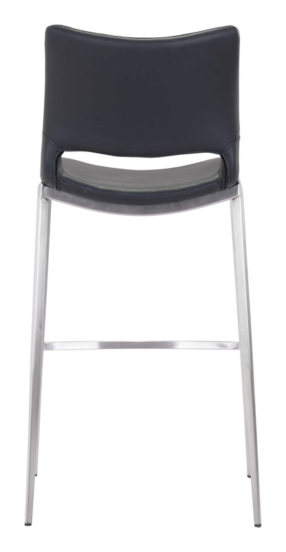 Ace Barstool (Set of 2) Black & Silver - Disselt Designs