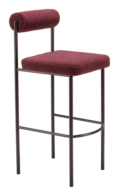 Livorno Barstool (Set of 2) Red & Bronze - Disselt Designs