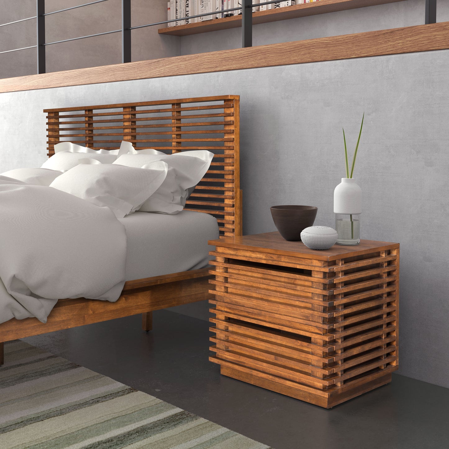 Linea End Table Walnut - Disselt Designs