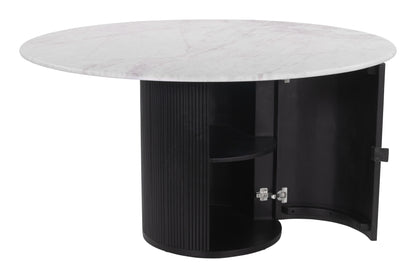 Izola Dining Table White & Black - Disselt Designs