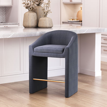 Emas Counter Stool Midnight Gray - Disselt Designs