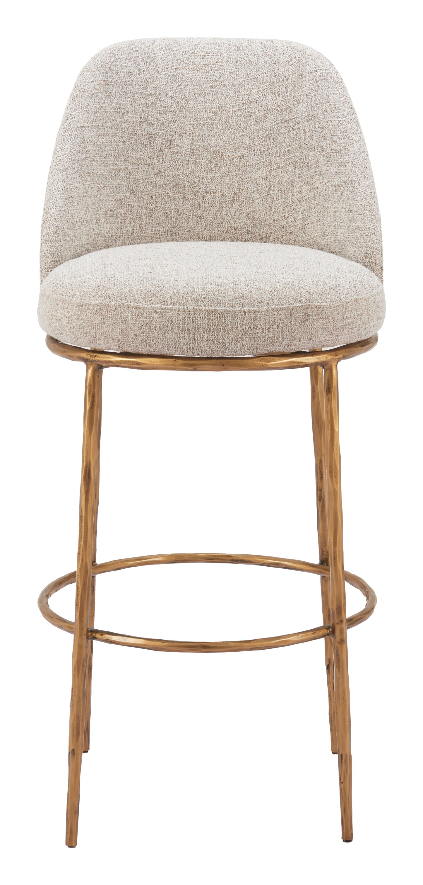 Nordhavn Swivel Barstool Beige & Gold - Disselt Designs